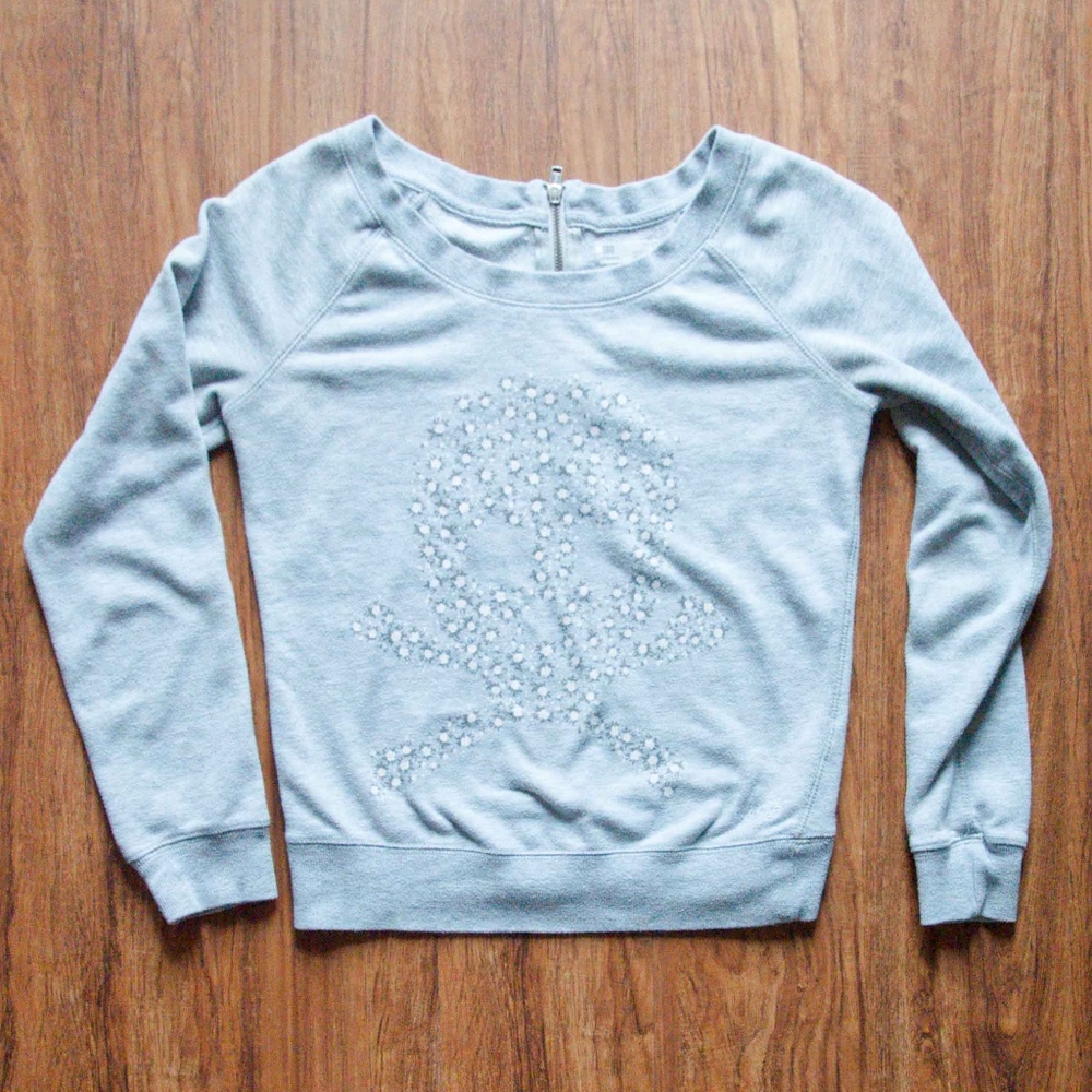 GRB Skull & Crossbones Floral Sweatshirt Size S